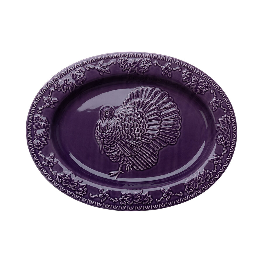 Ovale schaal kalkoen 48x36x4cm Paars