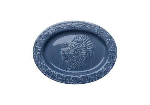  Ovale schaal kalkoen 48x36x4cm Denim 