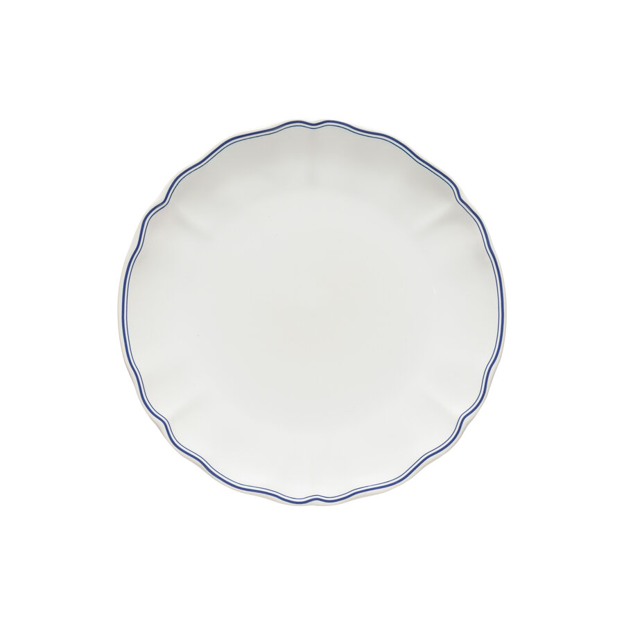 Dinerbord 27cm Vila wit-blauw rand