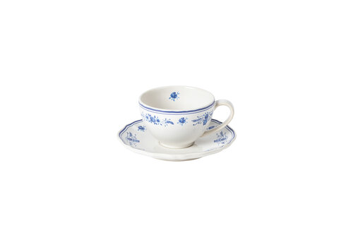  Teacup & saucer 26cl Vila white-blue 
