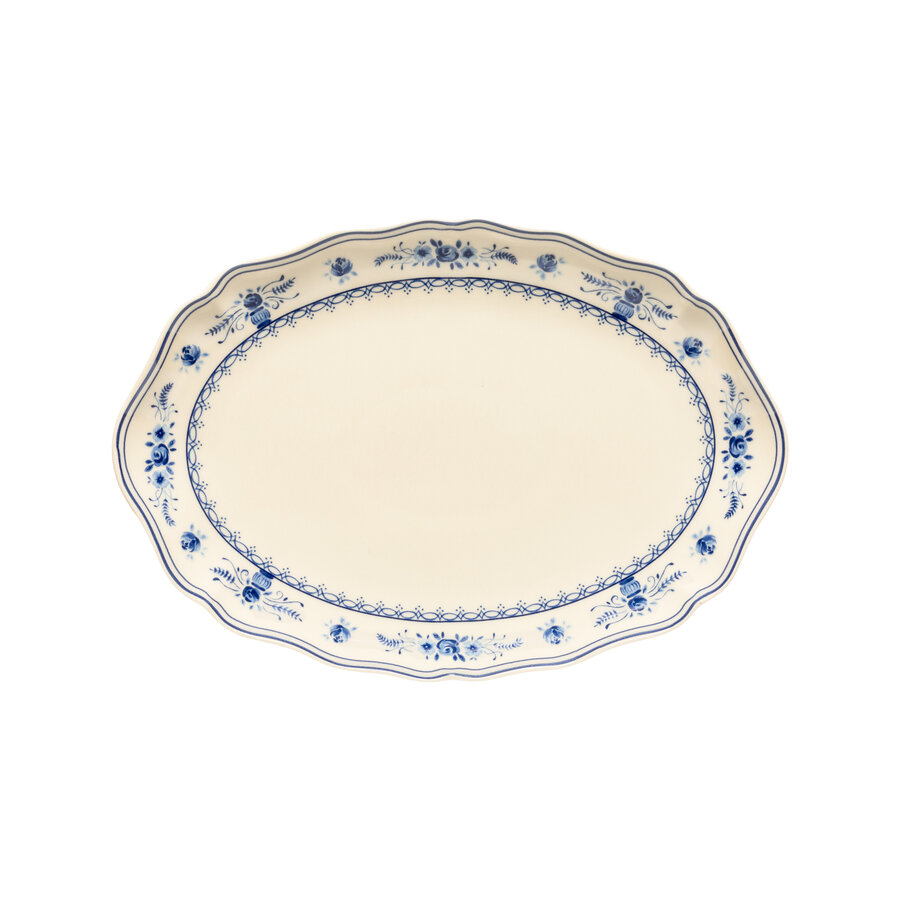 Oval dish 32cm Vila beige-blauw