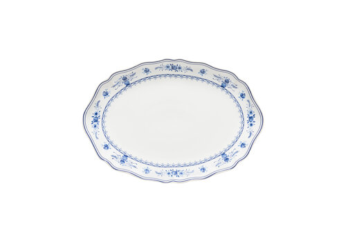  Ovale schaal 32 cm Vila wit-blauw 