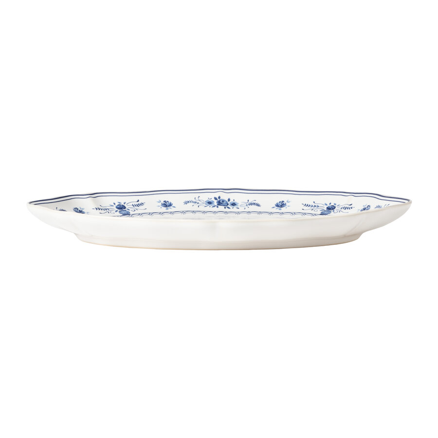 Ovale schaal 32 cm Vila wit-blauw