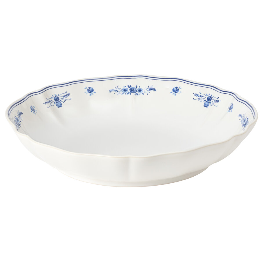 Round dish 34 cm VILA white-blue