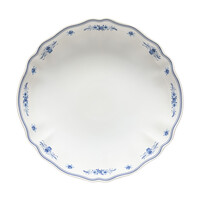 Ronde schaal 34 cm VILA wit-blauw