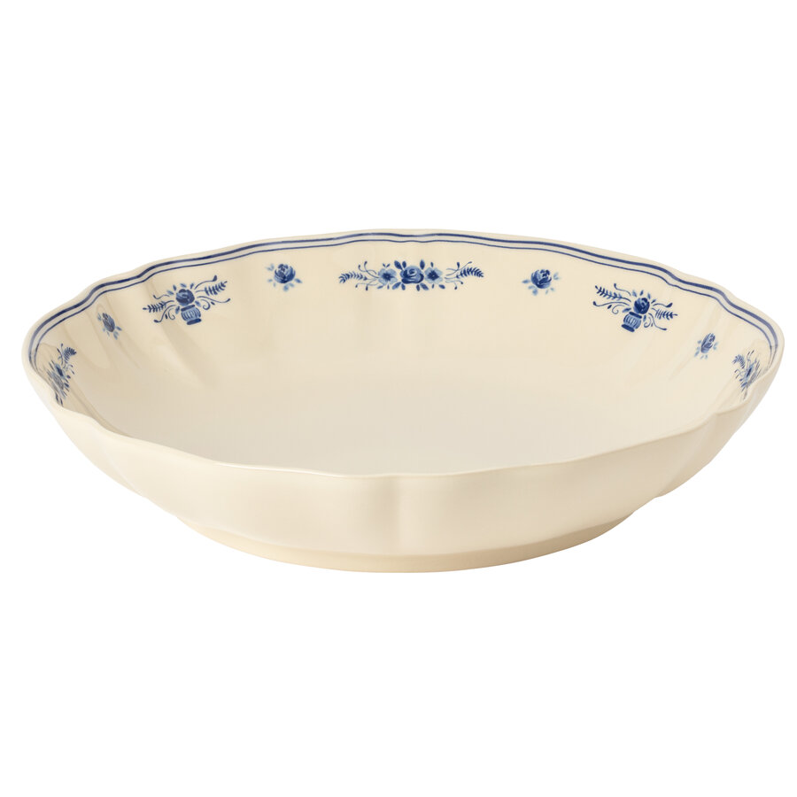 Ronde schaal 34 cm VILA beige-blauw
