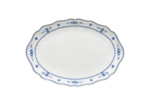  Ovale schaal 40 cm VILA wit-blauw 