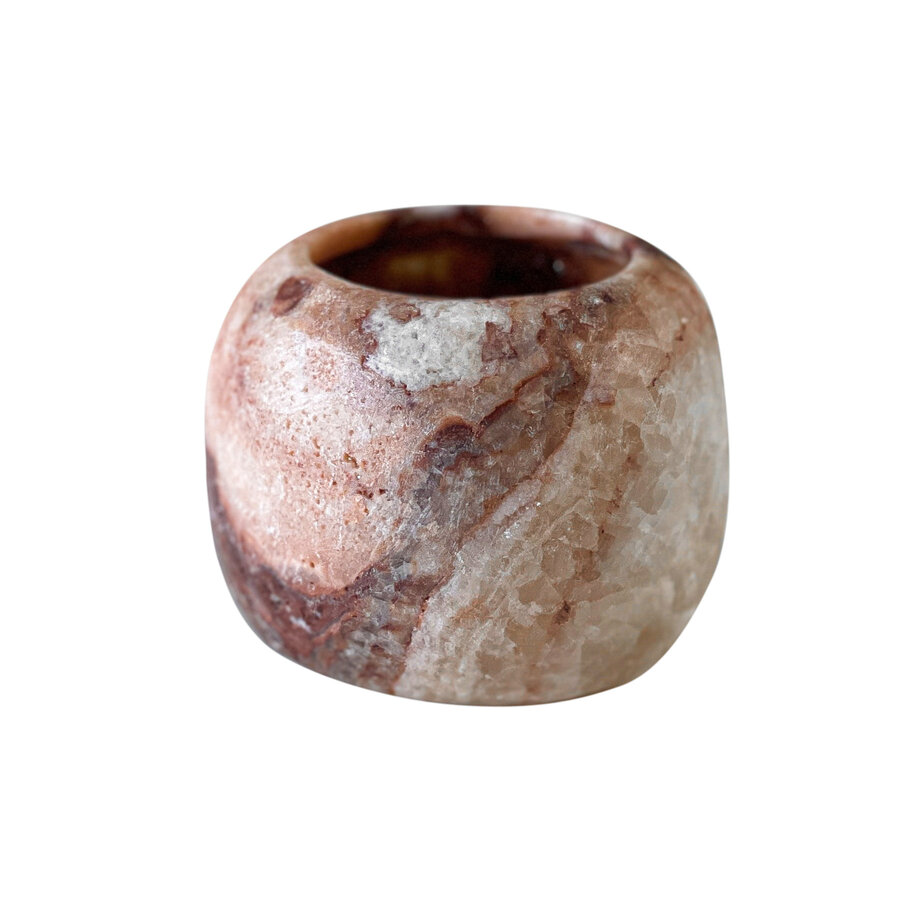 Albast waxine houder groot 10/11 cm bruin (424)