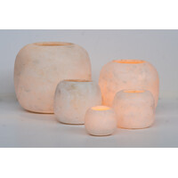 Albaster wax holder small white
