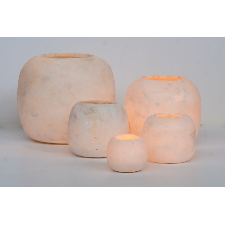 Albaster wax holder small white