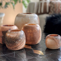 Albaster wax holder medium brown