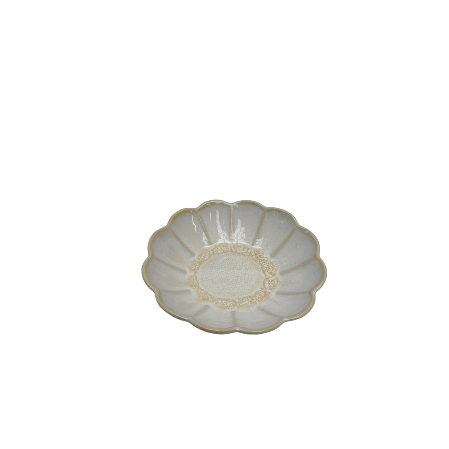 Diepbord ovaal bloem Pedra wit