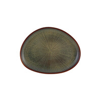 Serveerschaal driehoekig 30x23cm Shangri-la donker