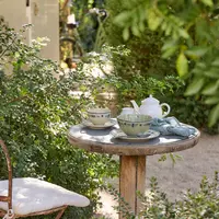 Teacup & saucer 26cl Vila creme-blue