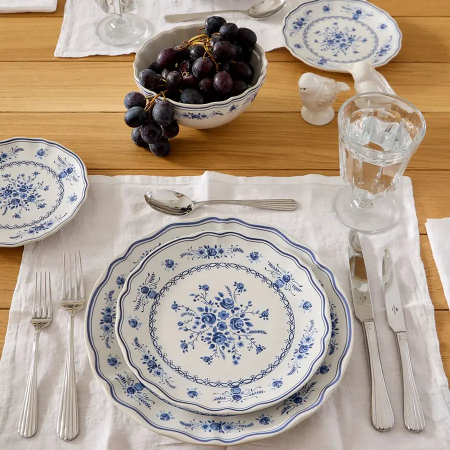 Dinerbord 27cm Vila wit-blauw