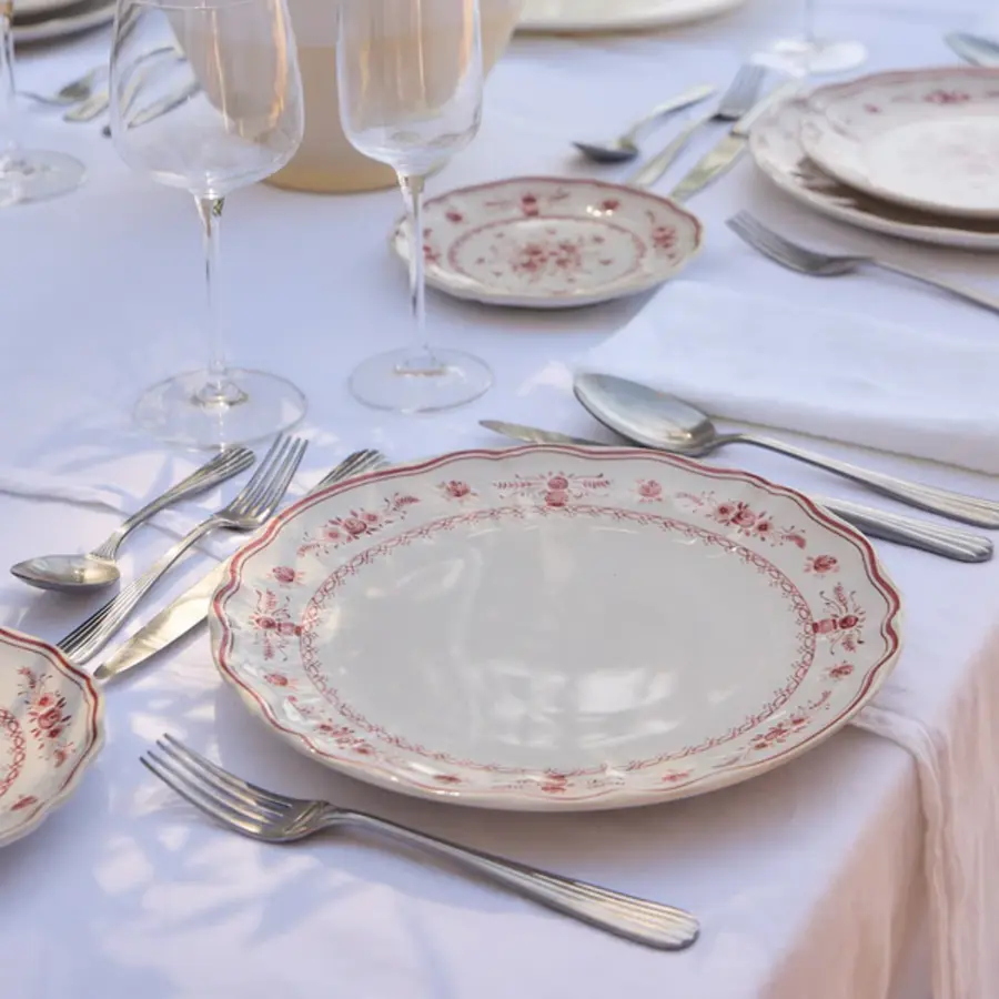 Dinnerplate 27cm Vila white-red