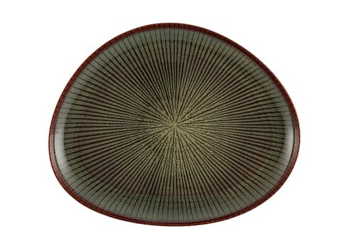 Serveerschaal driehoekig 38x31cm Shangri-la donker 