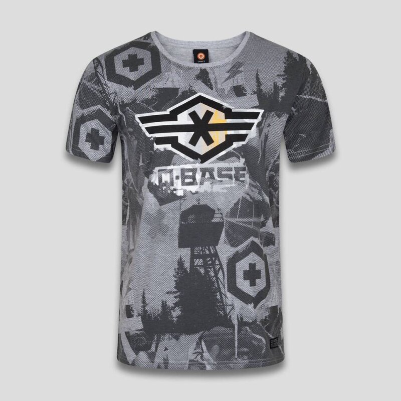 Q-BASE T-SHIRT ALL OVER DARK GREY