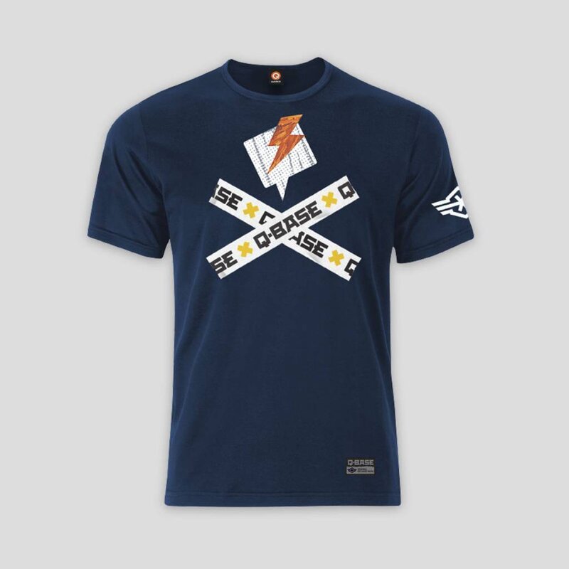 Q-BASE T-SHIRT CROSS TAPE NAVY