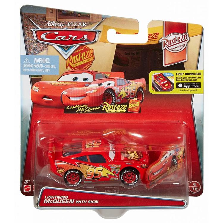 lightning mcqueen with sign