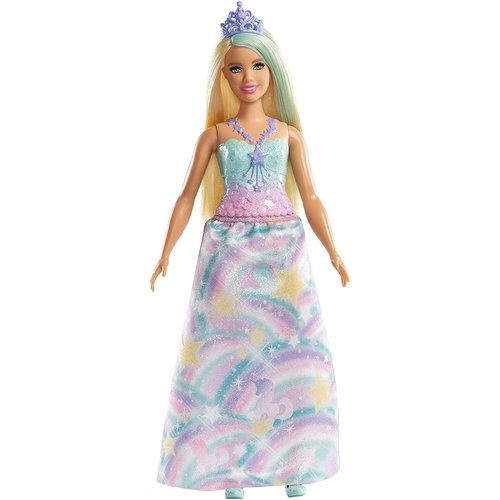 Barbie Dreamtopia - Prinsessenpop Blond met Kleurige Outfit Barbie Dreamtopia - Prinsessenpop Blond met Kleurige Outfit