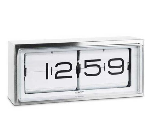 LEFF Amsterdam Brick clock stainless steel 24h