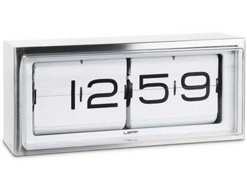 LEFF Amsterdam Brick clock stainless steel 24h