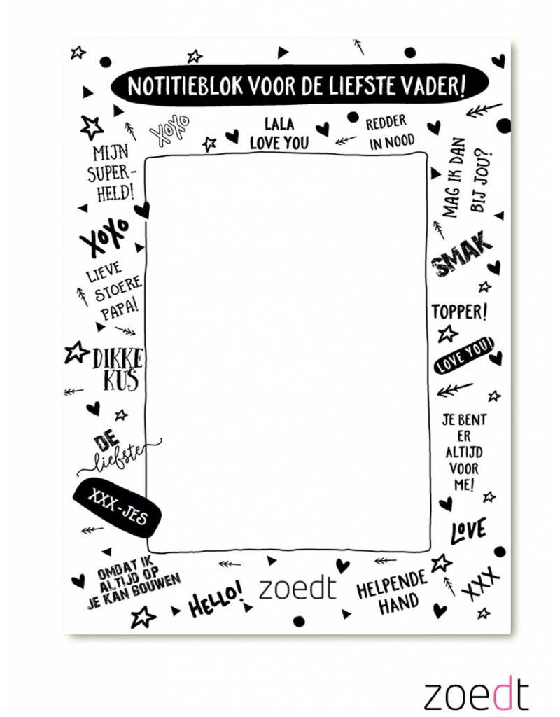 Zoedt Zoedt notitieblok 'Voor de liefste vader'