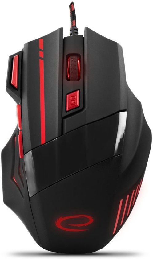 Optische USB Game Muis 7D Wolf met LED - max DPI 2400 - Rood