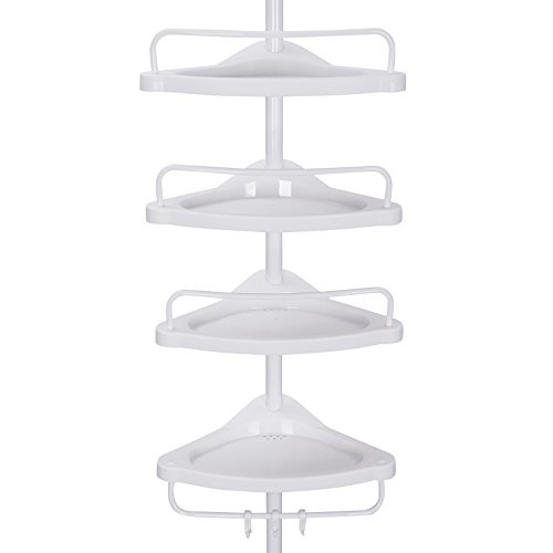 Parya Home - Praktisch Douche Rek met 4 Schappen - verstelbaar - Wit Parya Home - Praktisch Douche Rek met 4 Schappen - verstelbaar - Wit