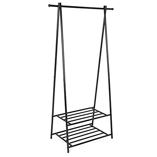Parya Home - Kledingrek met Schoenenrek in Metaal - 155 cm Hoog en 87.5 Breed - Zwart Parya Home - Kledingrek met Schoenenrek in Metaal - 155 cm Hoog en 87.5 Breed - Zwart