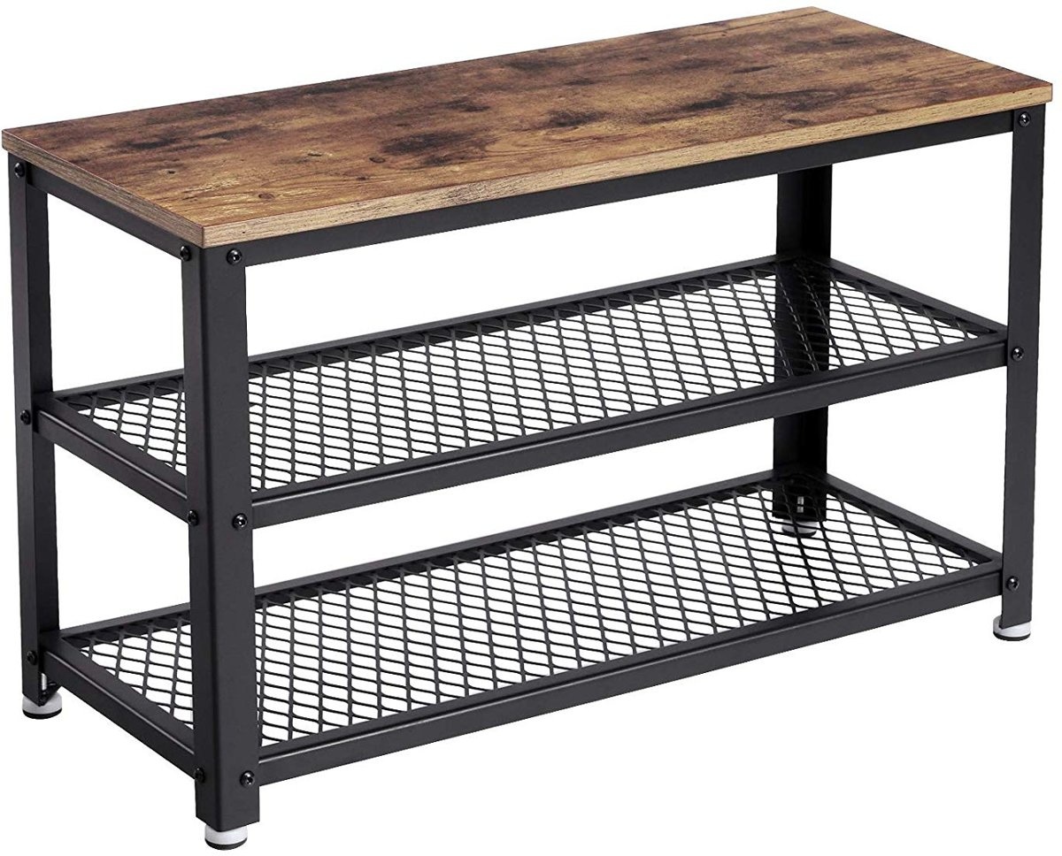 Parya Home - Schoenenrek Voor 9 Paar Schoenen - industrieel - staal/hout Parya Home - Schoenenrek Voor 9 Paar Schoenen - industrieel - staal/hout