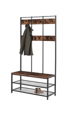 Parya Home Parya Home - Wardrobe rack 3-in-1 - incl. coat rack, shoe rack and bench - industrial