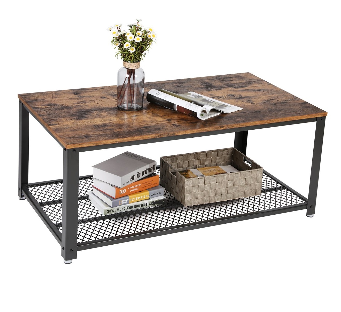Parya Home - Vintage Couchtisch - Metall/Holz