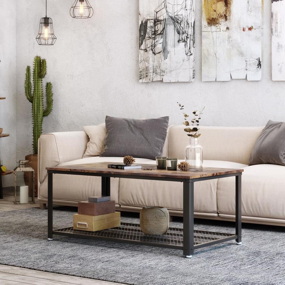 Parya Home - Vintage Couchtisch - Metall/Holz