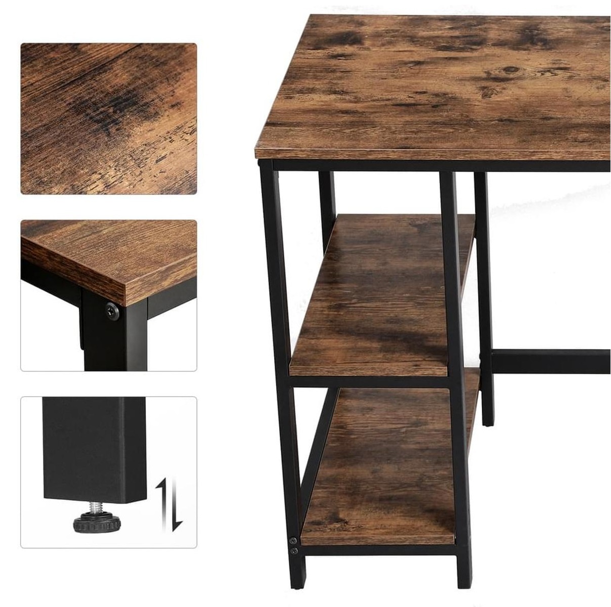 Parya Home - Vintage Arbeitstisch - Metall/Holz