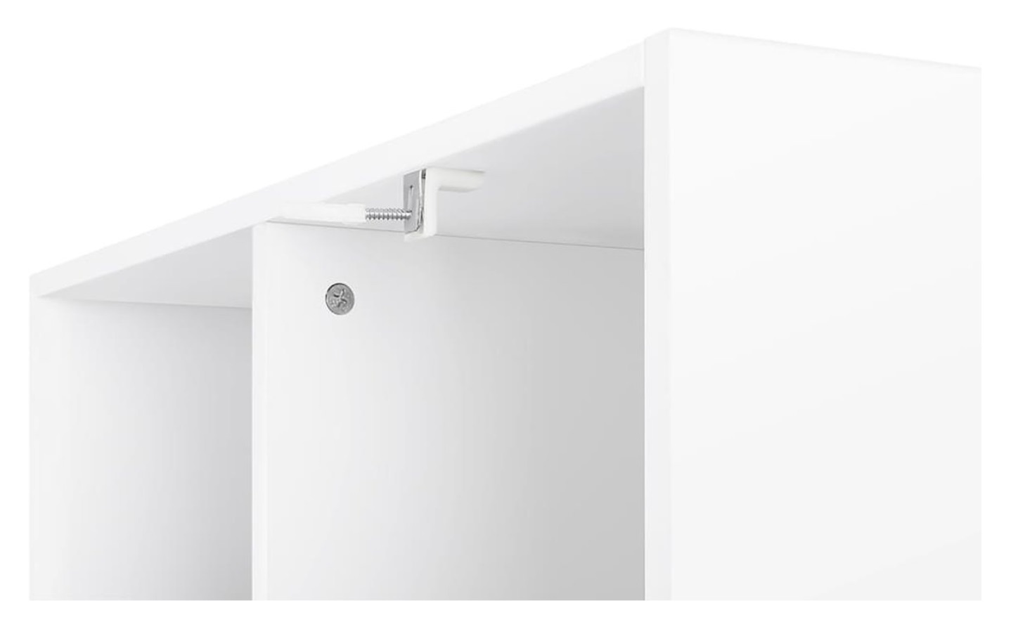 Parya Home - Bücherregal - weiß - 8 Fächer - inkl. Wandhaken