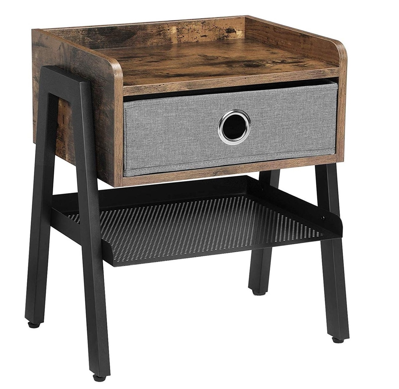 Parya Home - Nachttisch - Vintage - 35x42cm - Dunkelbraun