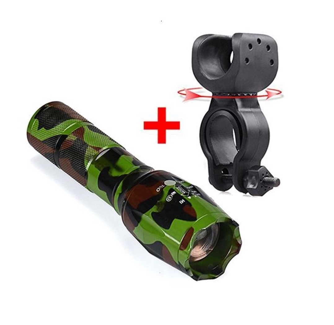 Parya Official - Militaire Zaklamp - Groen - Incl. Fietshouder