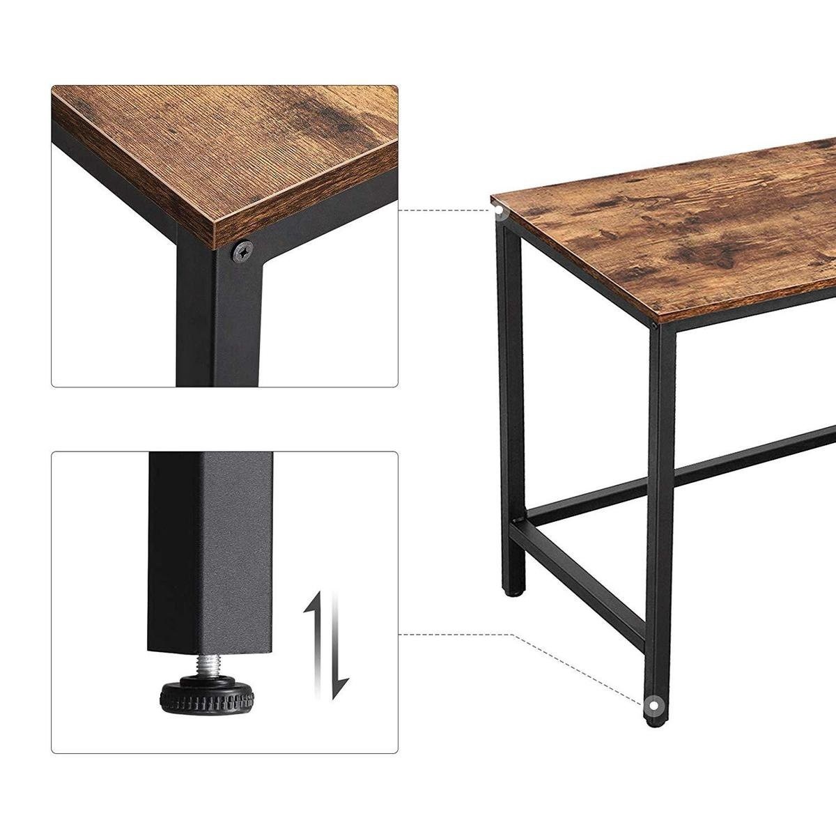 Parya Home - Industrieller Eckschreibtisch - L-Form - MDF / Metall