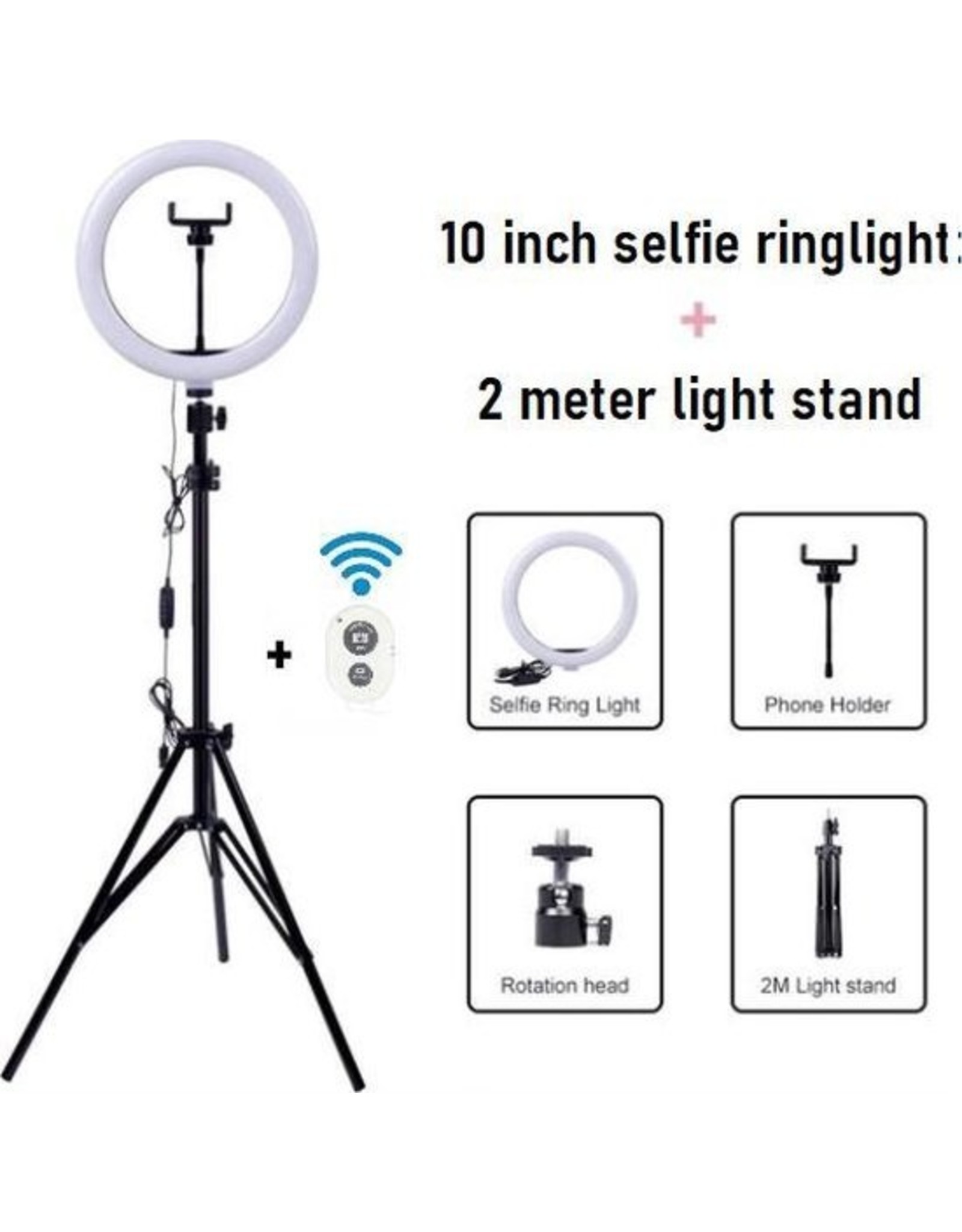 Ringlight Lamp met Statief 70-200 cm