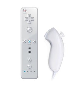 Wii Controller + Wii NunChuk White - For Wii & Wii U - White