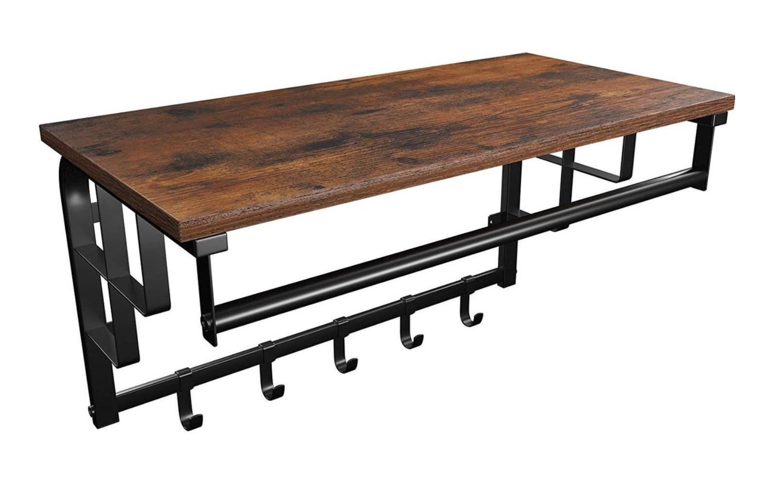 Parya Home - Kapstok Met Hoedenplank - Vintage - Bruin
