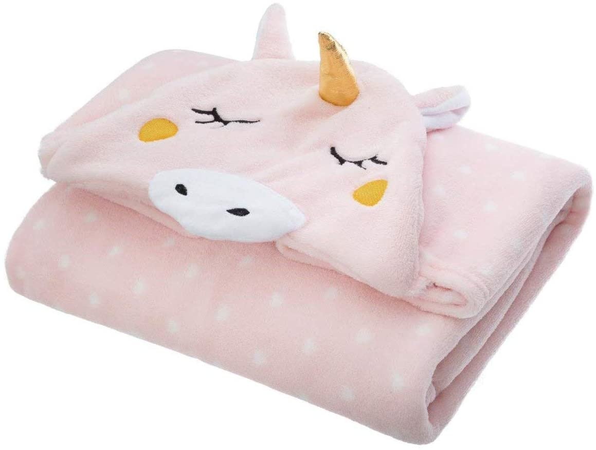 Atmosphera - Kinderdecke mit Kapuze - Einhorn - Pink