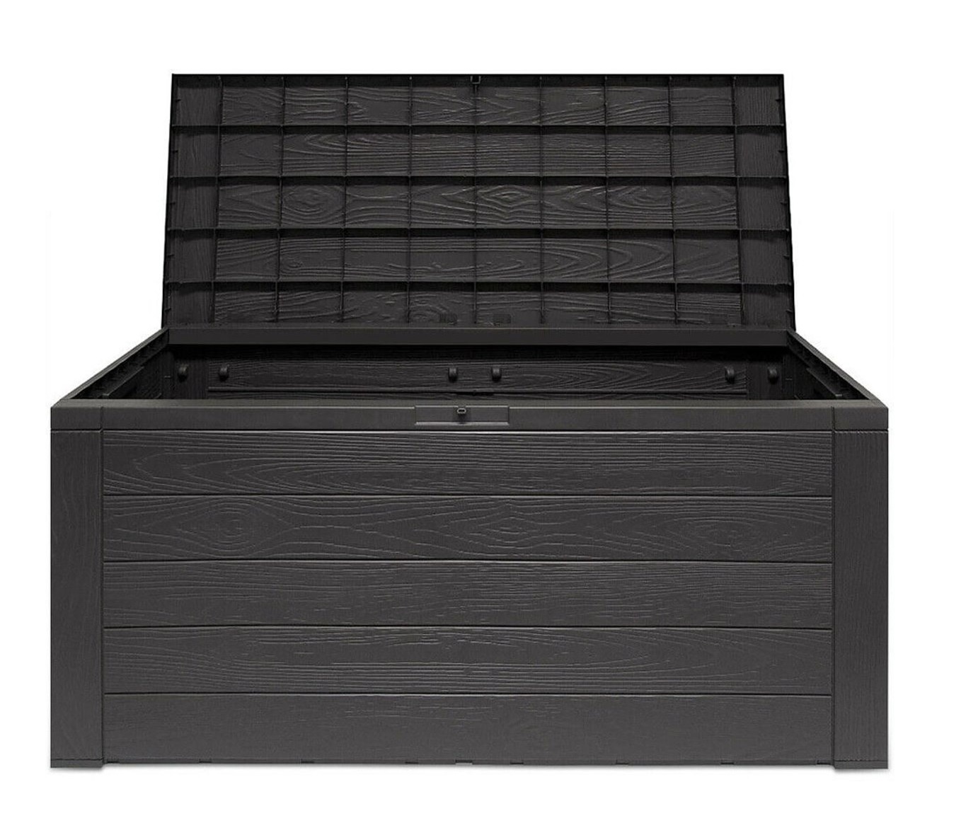 Gartenbox in Holzoptik - Aufbewahrungsbox - 300 Liter - Schwarz