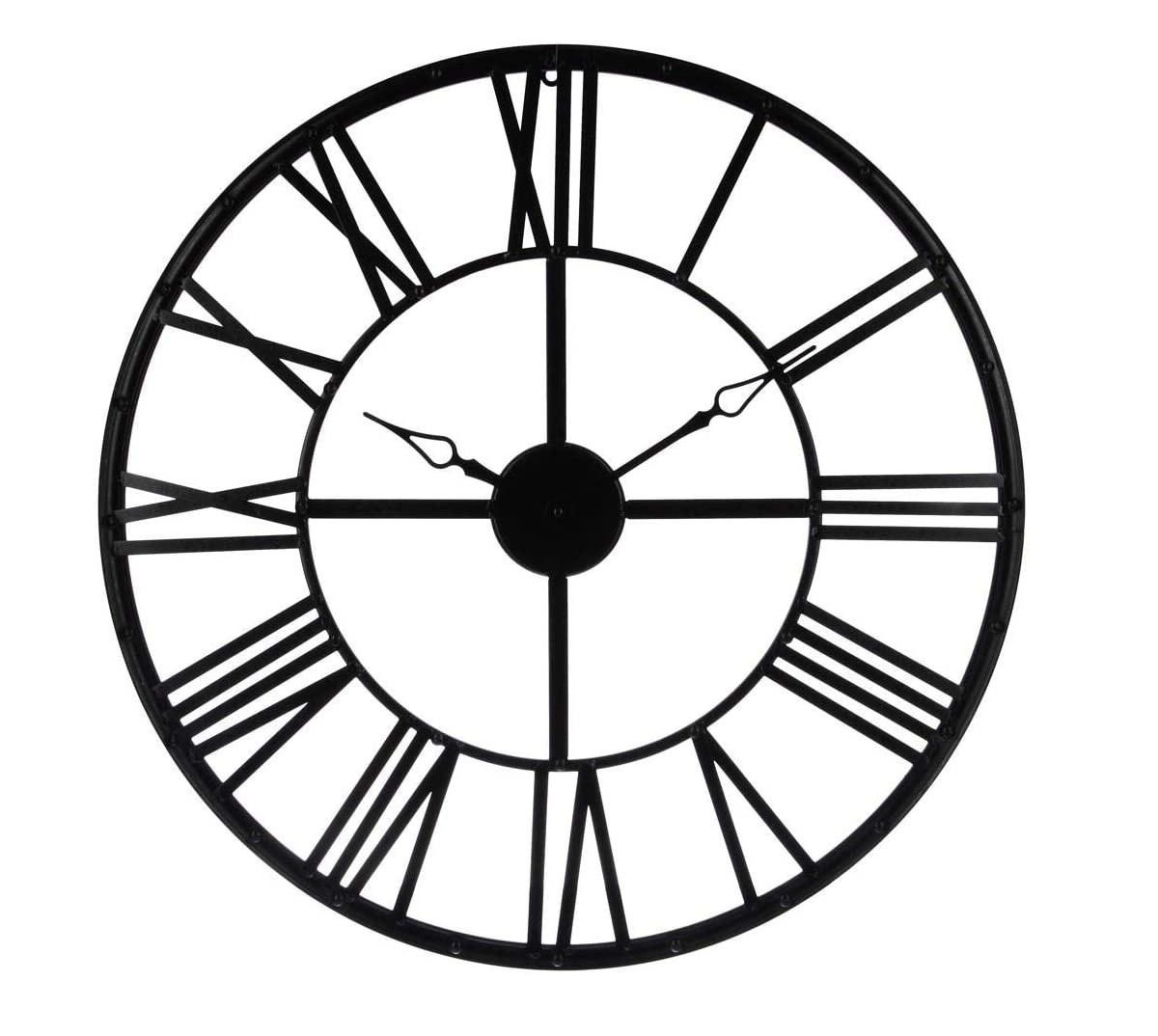 Atmosphera - Metalen Wandklok - Industrieel - Zwart -Ø 70cm Atmosphera - Metalen Wandklok - Industrieel - Zwart -Ø 70cm