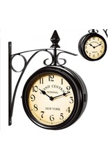 Monzana Station clock - with - 2 - different - dials - black