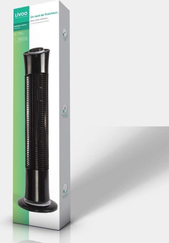 Livoo - Turmventilator - Schwarz - Ø22 cm