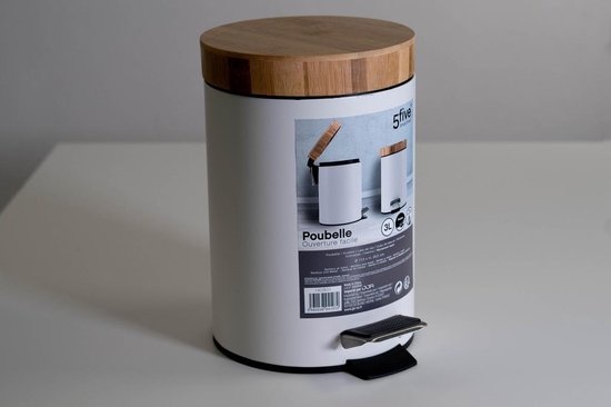 5Five - White Pedal bin - 3 Liter - White