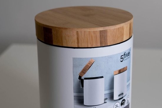 5Five - White Pedal bin - 3 Liter - White